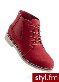 Bonprix Botki czerwony 933794_25166 - Botki Buty Moda