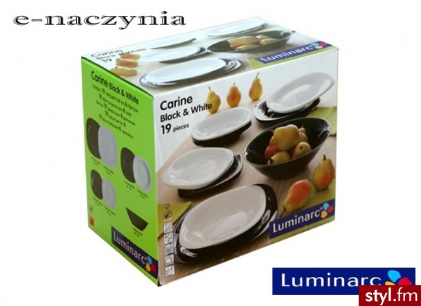 Luminarc serwis obiadowy carine bi/cz dla 6 os 19 el - Pozostałe Biżuteria Moda
