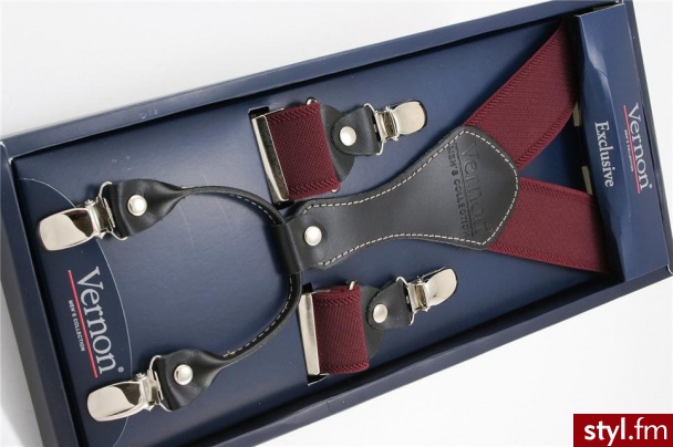 czerwień i bordo Vernon Szelki marki SzVRN0020 - Pozostałe Dodatki Moda