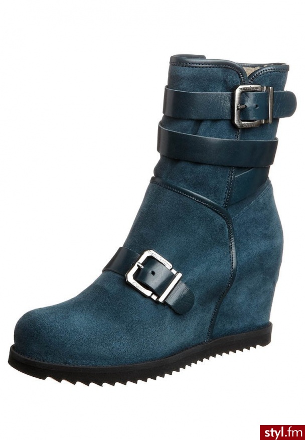 Manufacture dEssai DONNA Botki na koturnie petrol - Botki Buty Moda