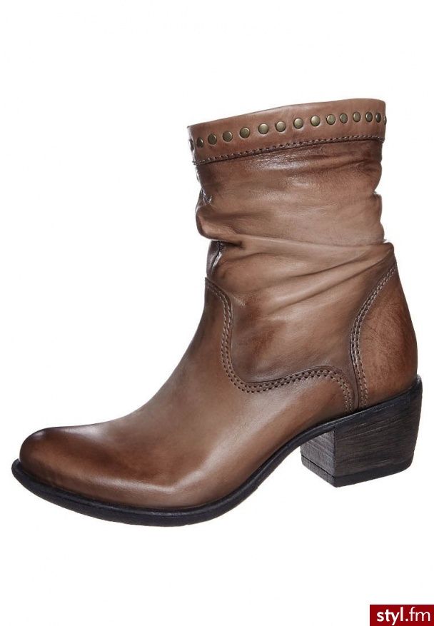 MJUS Botki kowbojki i motocyklowe brązowy (624205-3010) - Botki Buty Moda