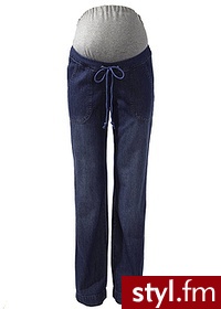 Bonprix Spodnie ciążowe niebieski stone 918872_4357 - Jeansy Spodnie Moda