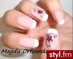 gwiazdki - Kwadratowe Naturalne Paznokcie
