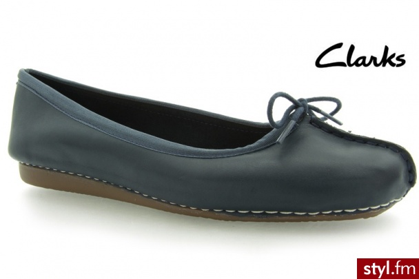CLARKS buty Freckle Ice Navy Leather - Balerinki Buty Moda