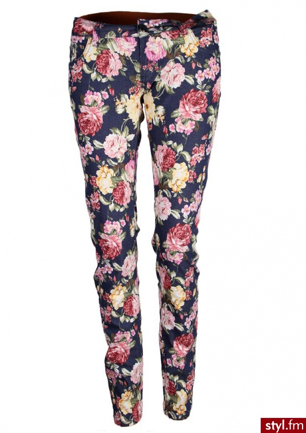 Unico Wild Flower Granatowy - Leginsy Spodnie Moda