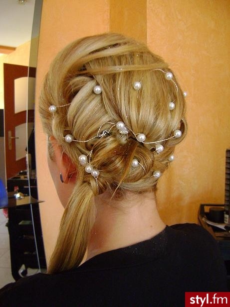 Blond Upięcie Proste Wieczorowe Długie Fryzury