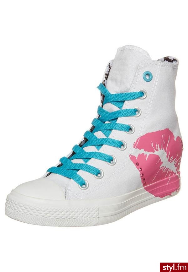 Skechers GIMME OUTTA SIGHT Botki na koturnie biały 39124 - Botki Buty Moda