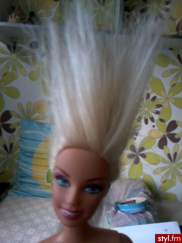 Muahahahha!!! Moja szalona Barbie!!!! xDxD Fryz a'la Bill Kaulitz :P
(W tle jakże boski i wspaniały Ken) - Misz-masz