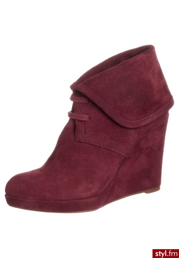 zign Botki na koturnie czerwony (631285) - Botki Buty Moda