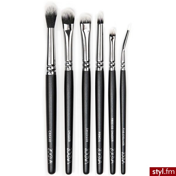 Zoeva Eye Definition Set Zestaw pędzli do makijażu oczu w różowym etui - Portfele i etui Dodatki Moda