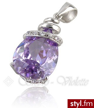 Violette Srebrna zawieszka fioletowa cyrkonia B0526 925 - Wisiorki Biżuteria Moda