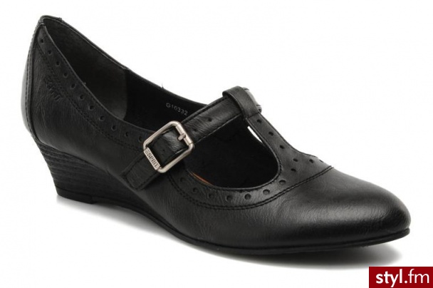 Esprit CZÓŁENKA EOWYN T-STRAP WEDGE BY ESPRIT (Czarny) - Czółenka Buty Moda
