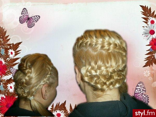 Blond Warkocze Proste Wieczorowe Długie Fryzury