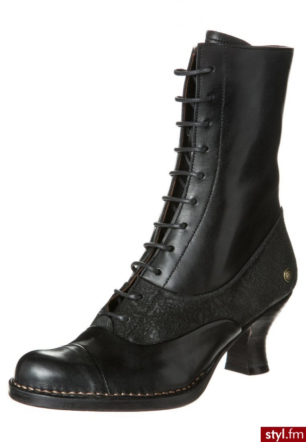 Neosens Rococo Botki Sznurowane Czarny - Botki Buty Moda