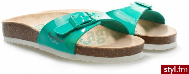 PEPE JEANS Klapki bio turkusowe 626971 - Klapki Buty Moda