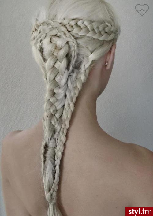 Blond Warkocze Proste Ślubne Długie Fryzury