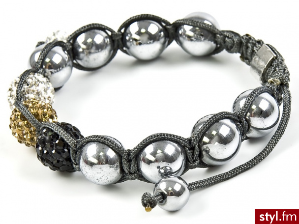 BRANSOLETKA SHAMBALLA SWAROVSKI HEMATYT CYRKONIE TRIO - Bransoletki Biżuteria Moda