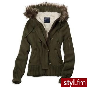 AE Women's Trimmed Military Sweater Jacket (Olive Leaf) - Am... - Polyvore. Pobrano ze strony: http://www.polyvore.com/cgi/thing?id=25310329 - Pozostałe Ciuchy Moda