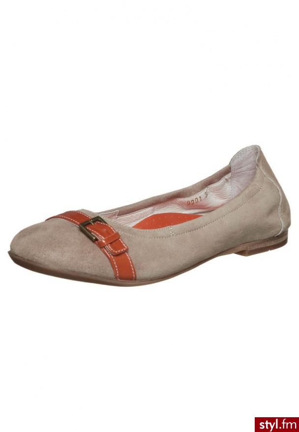 Romagnoli Baleriny beżowy - Balerinki Buty Moda