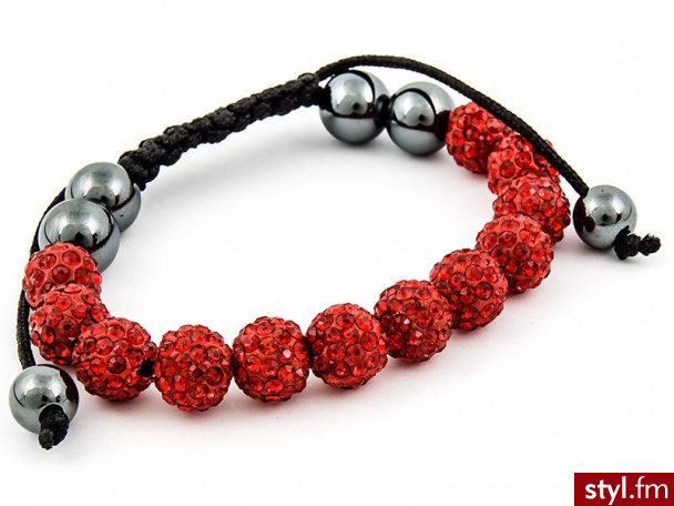 BRANSOLETKA SHAMBALLA RED - Bransoletki Biżuteria Moda