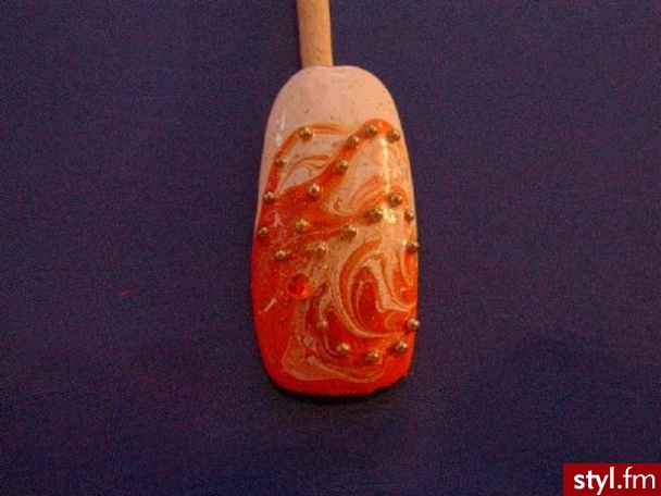 fantazyjny pomarańczowy - Paznokcie