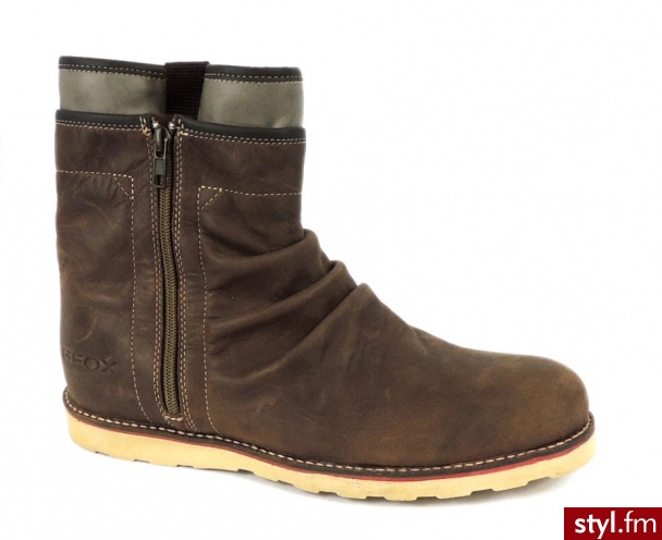 Geox Brązowe botki 0780377M - Botki Buty Moda