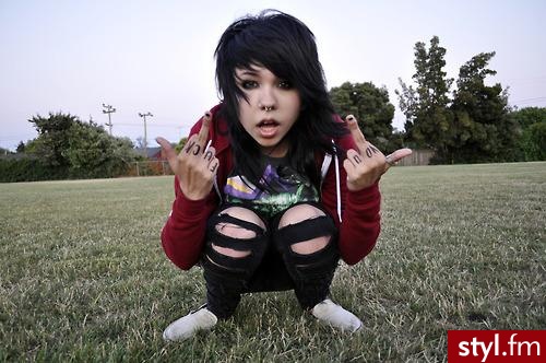 EMO Alternatywne Średnie Fryzury