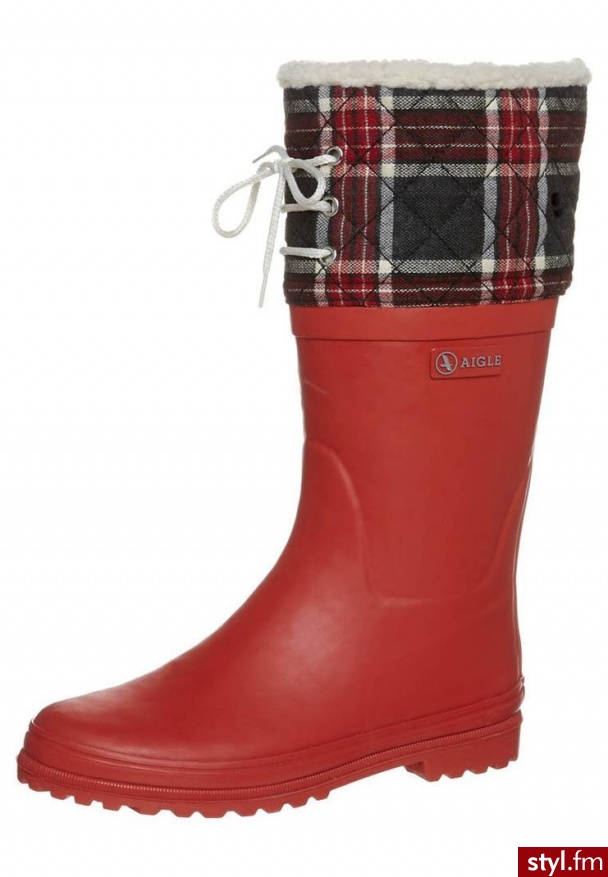 Aigle POLKA GIBOULEE Kalosze czerwony (37565) - Kalosze Buty Moda