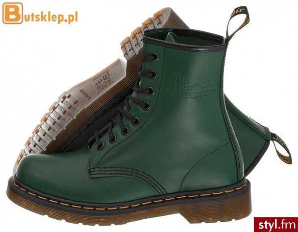 Dr. Martens buty 1460 Green Smooth (10072310) - Glany Buty Moda