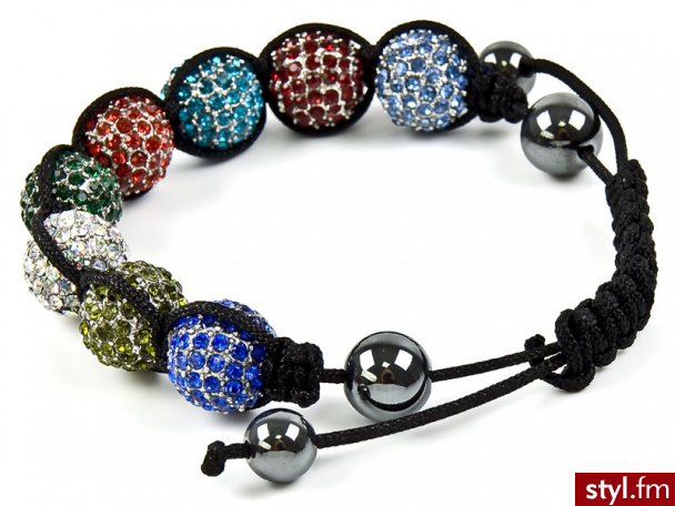 BRANSOLETKA SHAMBALLA SWAROVSKI KOLOROWA DUŻE KULE - Bransoletki Biżuteria Moda