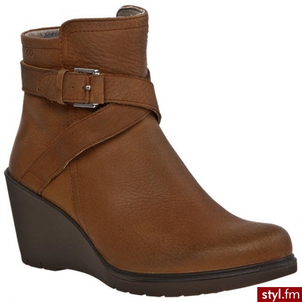 ECCO Botki Adora 23263301112 Amber Brązowy (Amber) - Botki Buty Moda