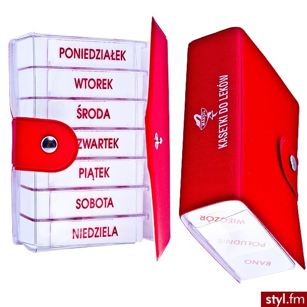 Kasetka na leki TYGODNIOWA ETUI - pojemnik na tabletki do dawkowania leków - Portfele i etui Dodatki Moda