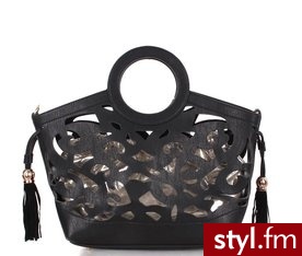 Czarny ażurowy koszyk - znajdziecie na stronie  ModneNiebo.pl - Torebki na co dzień Torebki Moda