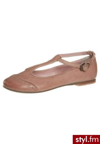 Momino Baleriny z zapięciem beżowy - Balerinki Buty Moda