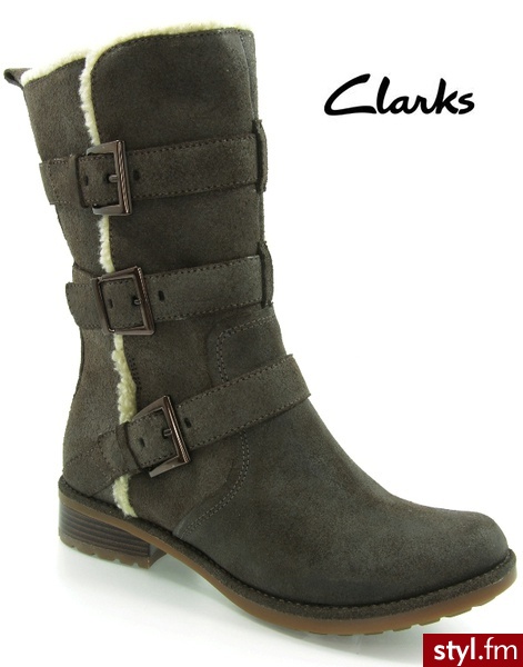 Clarks NORLEY CEDAR EBONY SUEDE - Kozaki Buty Moda