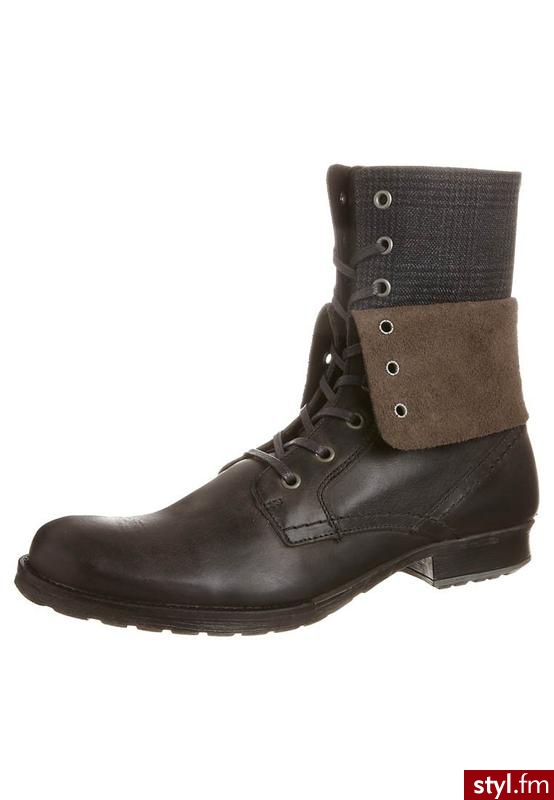 Zign Botki sznurowane czarny - Botki Buty Moda