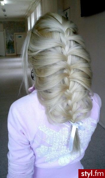Blond Warkocze Proste Na co dzień Długie Fryzury