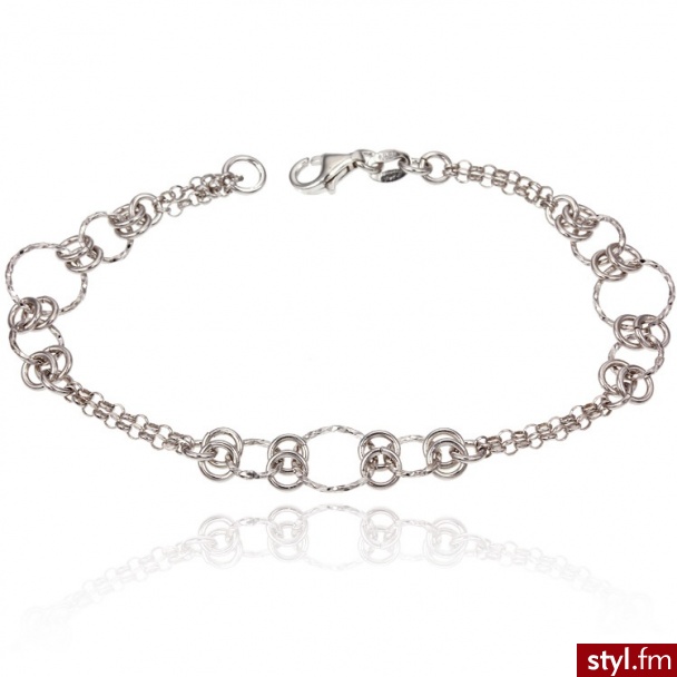 Dandelio  Srebrna Bransoletka Diamentowane Kółeczka NCL-BRA-0076 - Bransoletki Biżuteria Moda