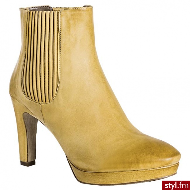 ECCO BOTKI NAVOI 85 MM 35555302103 ŻÓŁTY - Botki Buty Moda