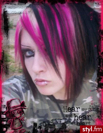EMO Alternatywne Średnie Fryzury