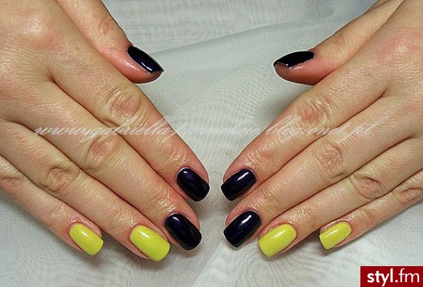manicure hybrydowy - Kwadratowe Żelami Naturalne Paznokcie
