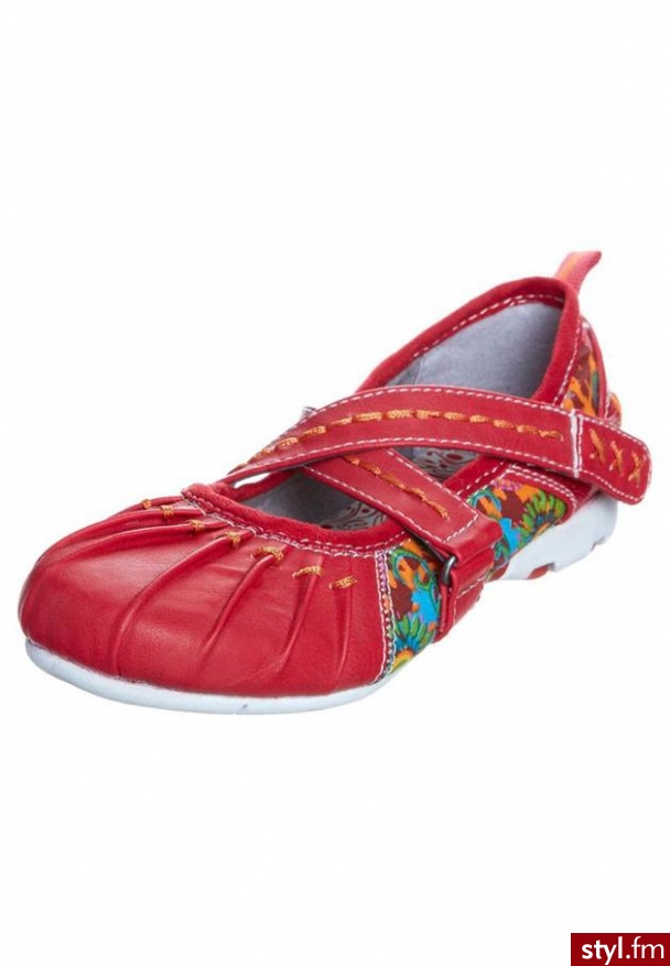 STUPS Baleriny z zapięciem czerwony - Balerinki Buty Moda