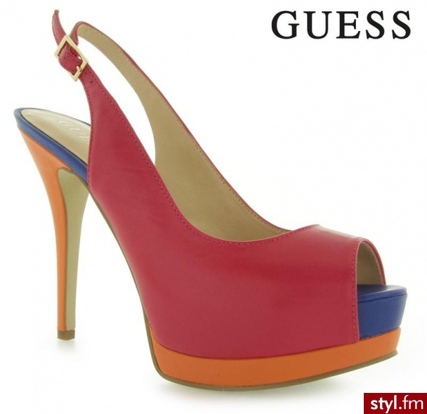 Guess PINNA SLING BACK LEATHER DFUXI - Czółenka Buty Moda