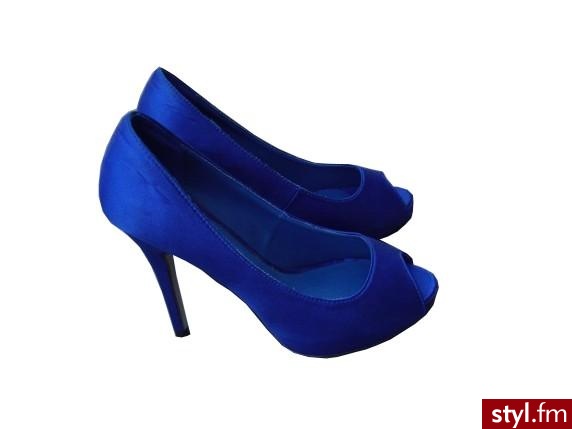 kobaltowe czółenka. kobaltowe czółenka - Pozostałe Buty Moda