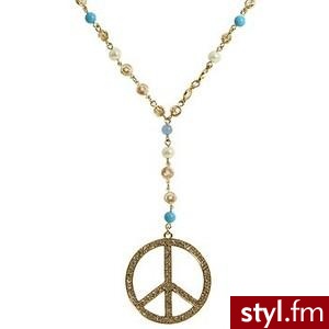 ABS Allen Schwartz - Rosary Peace Sign Pendant Necklace (Gol... - Polyvore. Pobrano ze strony: http://www.polyvore.com/abs_allen_schwartz_rosary_peace/thing?id=12225599 - Pozostałe Dodatki Moda
