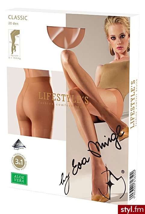 Lifestyles Classic Rajstopy przeciwżylakowe 5-7 mmHg 20 den z aloesem soleil r.4 - Rajstopy Bielizna Moda