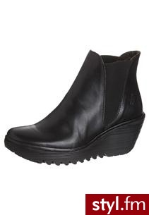 Fly London YOSS Botki na platformie czarny (P500431) - Koturny Buty Moda