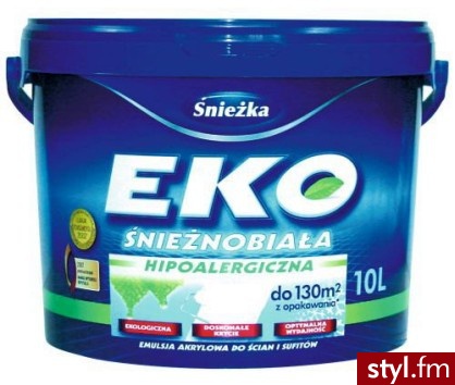 Śnieżka Emulsja Eko hipoalergicyna Śnieżnobiała 15l - Emu Buty Moda