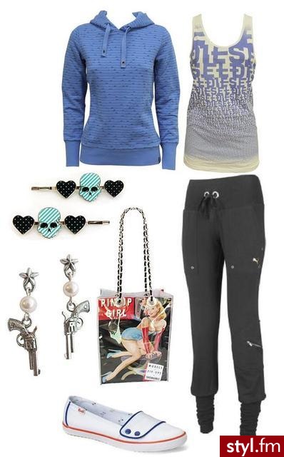 koszulka - Diesel
spodnie - Puma
bluza - G-Star 
buty- Keds
torba - Loungefly
kolczyki - Loungefly
spinki do włsów - Loungefly - Styler