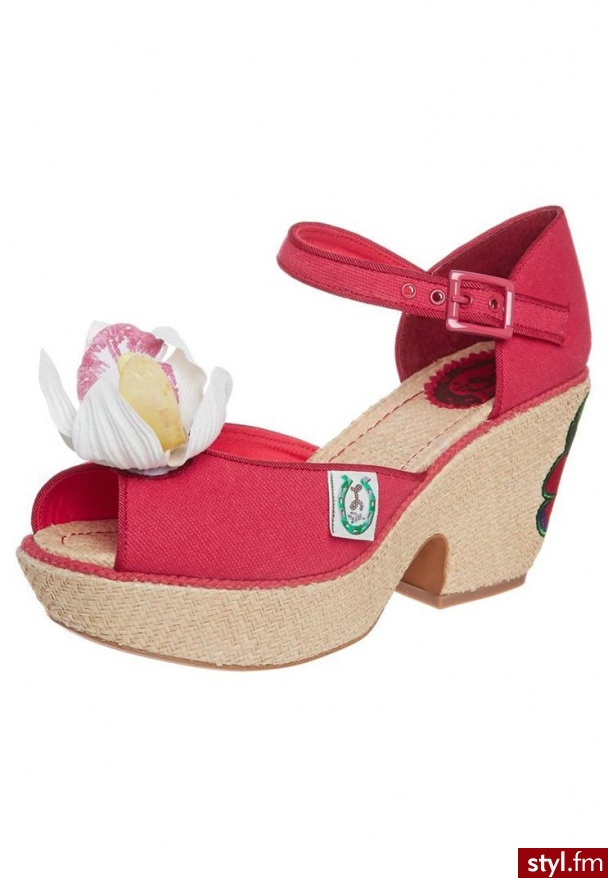 MISS L FIRE SANDAŁY NA KOTURNIE CZERWONY (Aloha) - Koturny Buty Moda